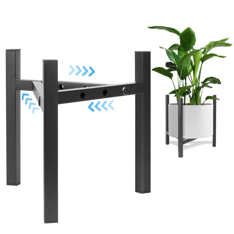 Airpark Plant Stand Indoor Adjustable  Metal Modern Plant Stand  Heavy Duty Stable Plant Pot Flower Holder Indoor Outdoor Corner  Fit 8 9 10 11 12 inch Pots  Black (Pot & Plant Not Included) - Image 1